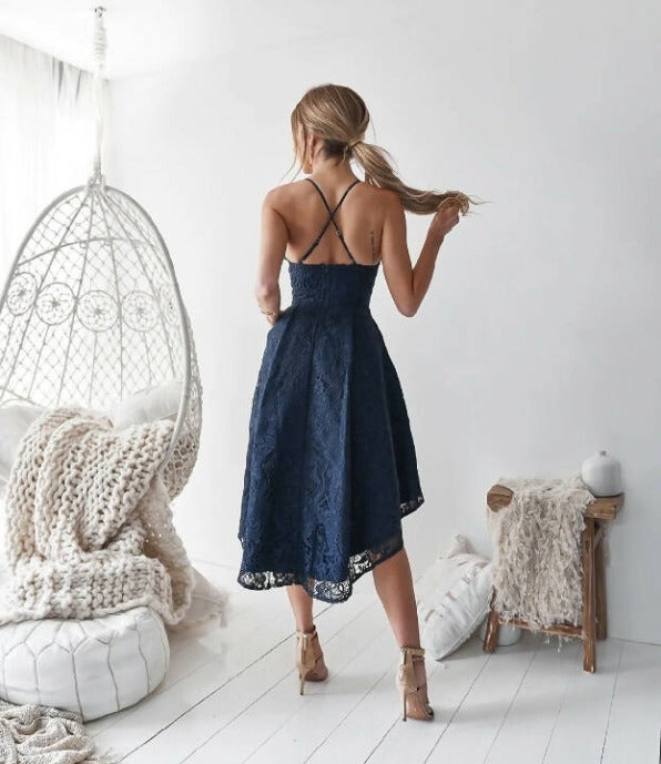 Lace Navy Cocktail Dress